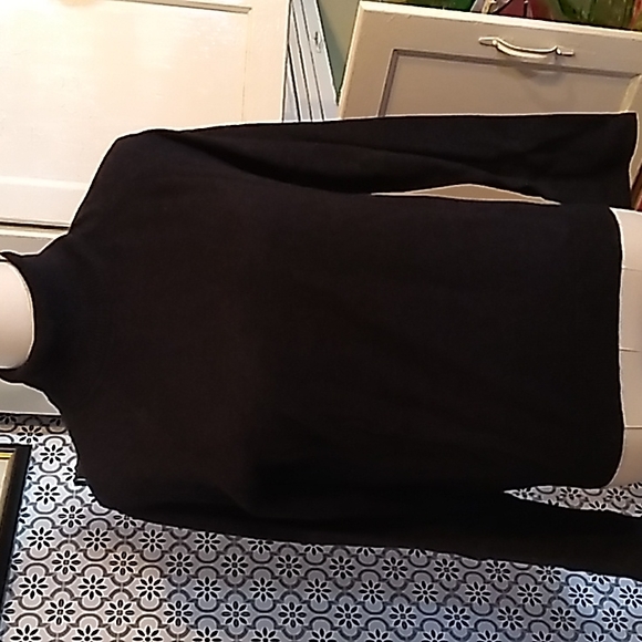 August Silk Black Large Turtleneck Silk 